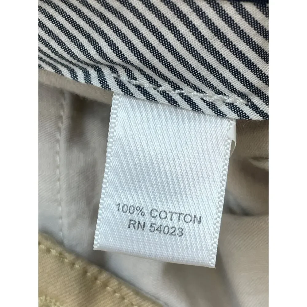 Banana Republic Pants Mens 35 x 32 Beige 100% Cotton Emerson Chino Flat Front‎